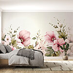 Fototapeten Malerei von Blumen und Blättern