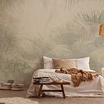 Fototapeten Weißer Hintergrund mit Palmenblättern