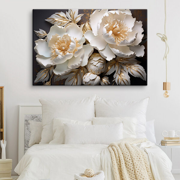 Wandbilder Zarte Blüten in elegantem Arrangement