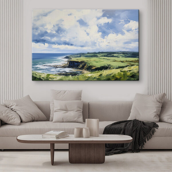 Gemälde einer Landschaft mit einer Klippe und Wasser Wandbilder Gemälde einer Landschaft mit einer Klippe und Wasser