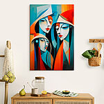 Wandbilder Gruppe von Frauen mit verschiedenen Farben