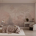 Fototapeten Gruppe von Bäumen mit Schnee auf ihnen