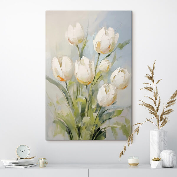Gemälde von weißen Tulpen Wandbilder Gemälde von weißen Tulpen