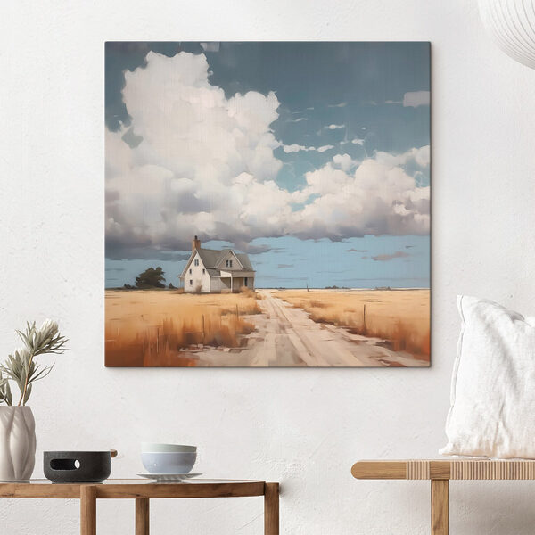 Haus auf einem Feld Wandbilder Haus auf einem Feld