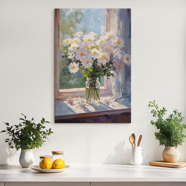 Gemälde von Blumen in einem Glasgefäß Wandbilder Gemälde von Blumen in einem Glasgefäß