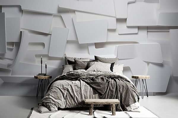 Weiße Wand mit vielen Rechtecken Fototapeten Weiße Wand mit vielen Rechtecken