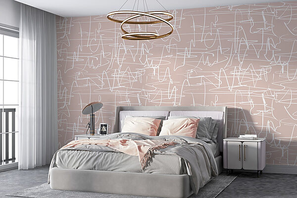 Weiße Linien auf rosa Hintergrund Fototapeten Weiße Linien auf rosa Hintergrund
