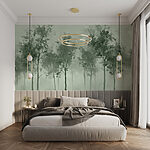 Fototapeten Baumgruppe im Nebel