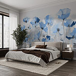 Fototapeten Malerei von blauen Blumen