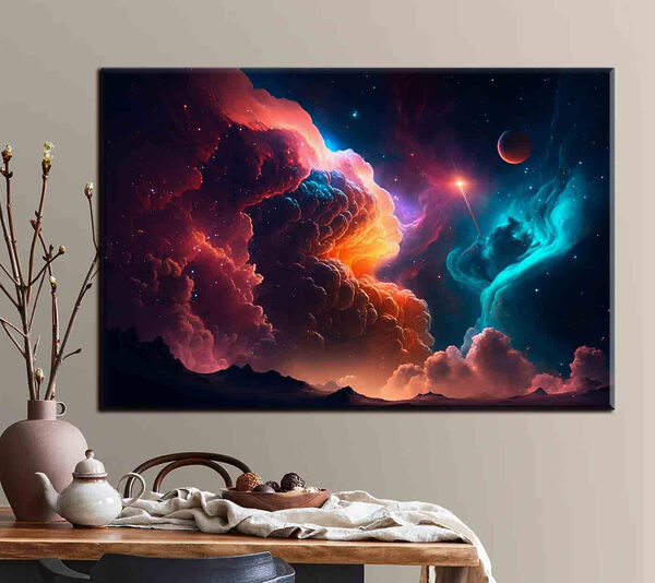 Bunte Wolken und Sterne Wandbilder Bunte Wolken und Sterne