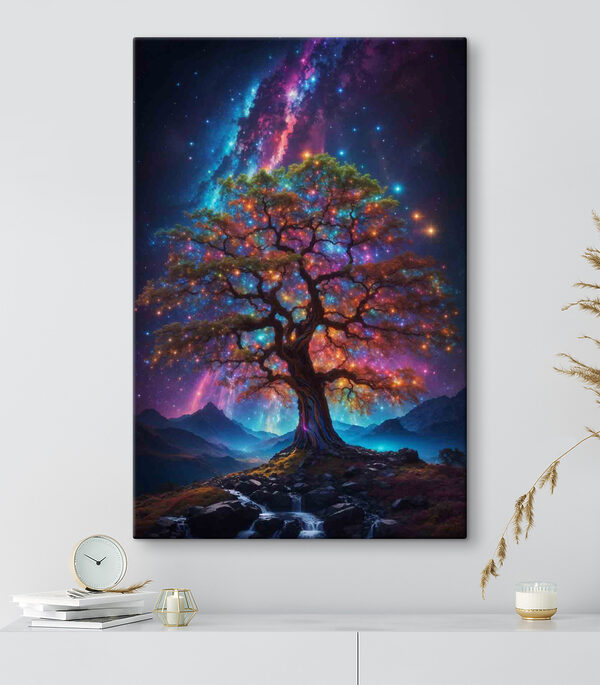 Baum mit bunten Lichtern Wandbilder Baum mit bunten Lichtern