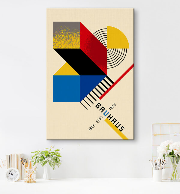 Buntes geometrisches Design mit Schwarz und Rot und Gelb Wandbilder Buntes geometrisches Design mit Schwarz und Rot und Gelb