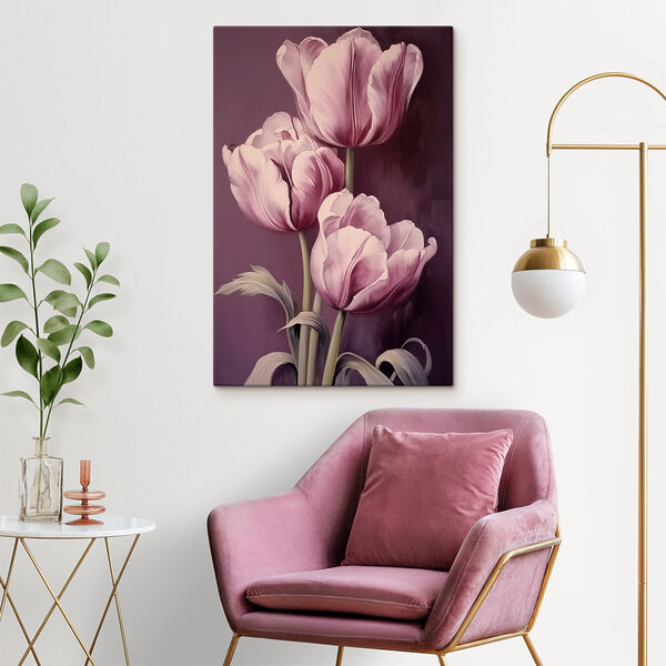 Gemälde von rosa Tulpen Wandbilder Gemälde von rosa Tulpen
