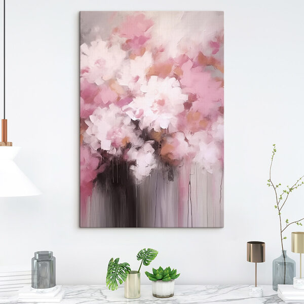 Gemälde mit rosa Blumen Wandbilder Gemälde mit rosa Blumen