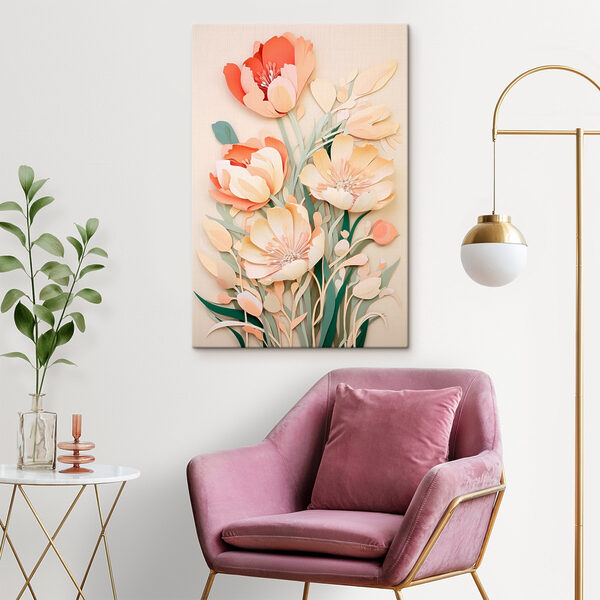 Ausgeschnittenes Papier mit Blumen Wandbilder Ausgeschnittenes Papier mit Blumen