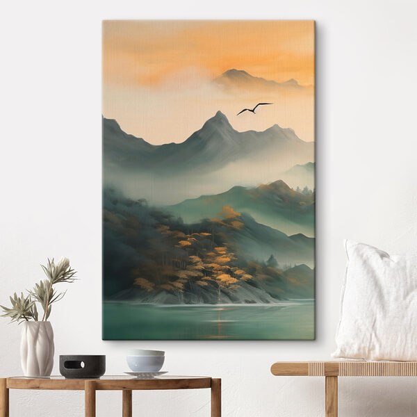 Vogel fliegt über Berge Wandbilder Vogel fliegt über Berge