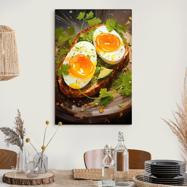 Frische Eier auf pulsierendem Toast-Meisterwerk Wandbilder Frische Eier auf pulsierendem Toast-Meisterwerk