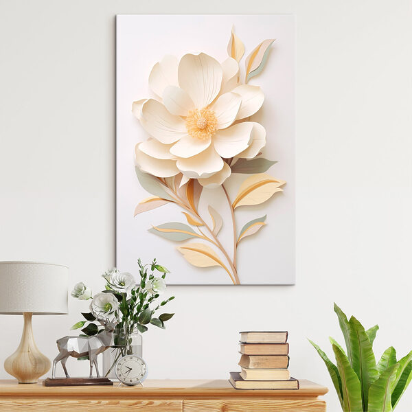 Papierblume mit Blättern Wandbilder Papierblume mit Blättern