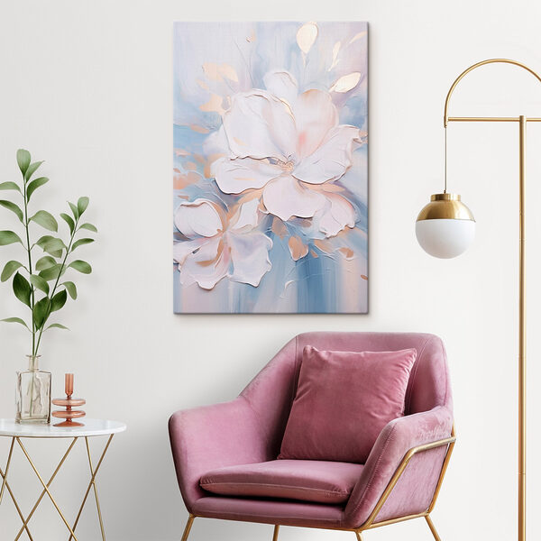 Malerei von Blumen auf einer weißen Fläche Wandbilder Malerei von Blumen auf einer weißen Fläche