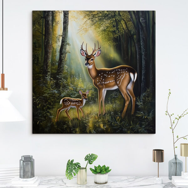 Hirsche im Wald Wandbilder Hirsche im Wald