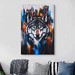 Wandbilder Gemälde eines Wolfes