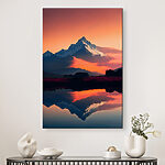 Wandbilder Bergkette mit Blumen und einem See