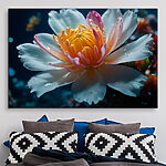 Wandbilder Zarte Blume in ruhigem Wasser