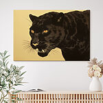 Wandbilder Schwarzer Panther mit gelben Augen