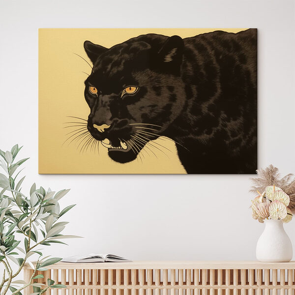 Schwarzer Panther mit gelben Augen Wandbilder Schwarzer Panther mit gelben Augen
