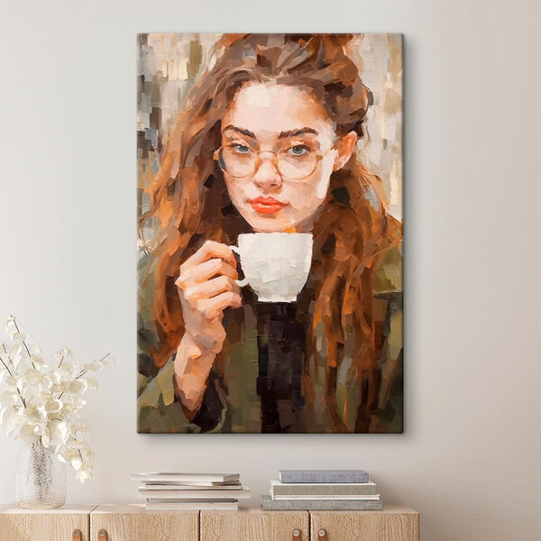 Frau hält eine weiße Tasse Wandbilder Frau hält eine weiße Tasse