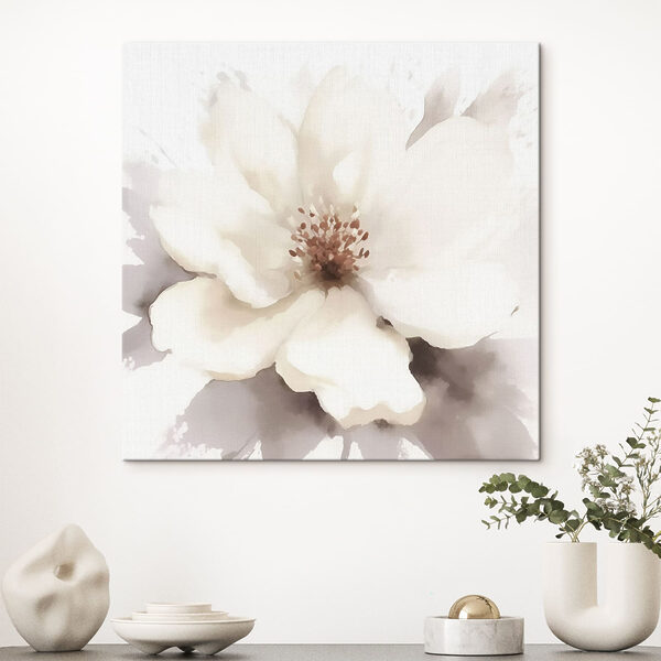 Weiße Blüte mit brauner Mitte Wandbilder Weiße Blüte mit brauner Mitte