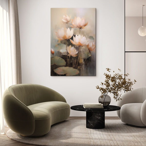 Gemälde mit Blumen an einer Wand Wandbilder Gemälde mit Blumen an einer Wand