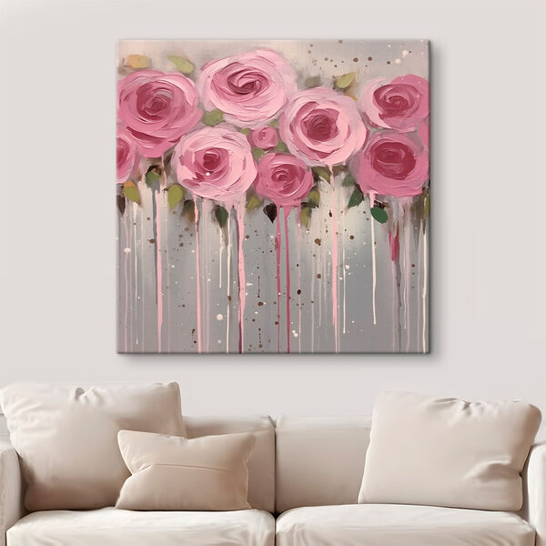 Gemälde mit rosa Blumen Wandbilder Gemälde mit rosa Blumen