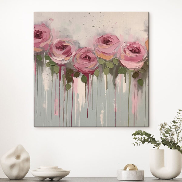 Gemälde von rosa Rosen Wandbilder Gemälde von rosa Rosen