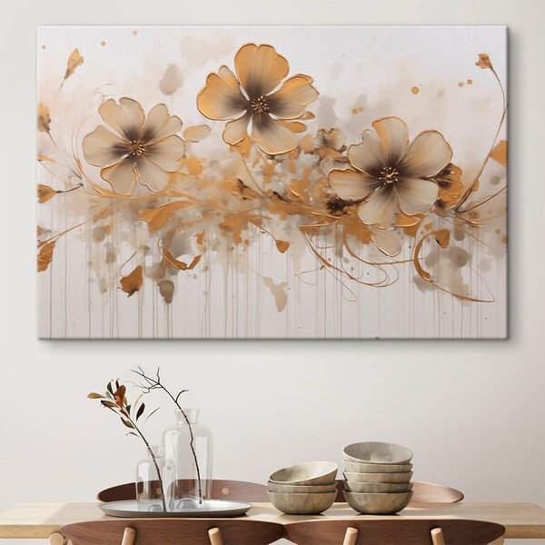 Florale Abstraktion mit eleganten Strichen Wandbilder Florale Abstraktion mit eleganten Strichen