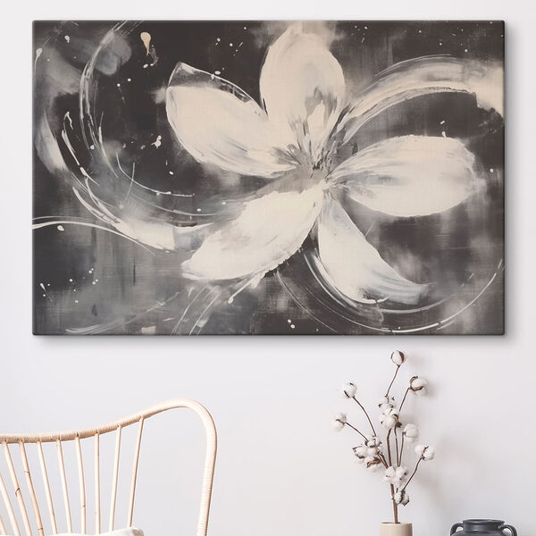 Weiße Blume auf schwarzem Hintergrund Wandbilder Weiße Blume auf schwarzem Hintergrund