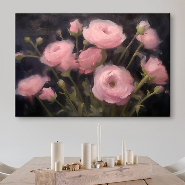Gemälde mit rosa Blumen Wandbilder Gemälde mit rosa Blumen