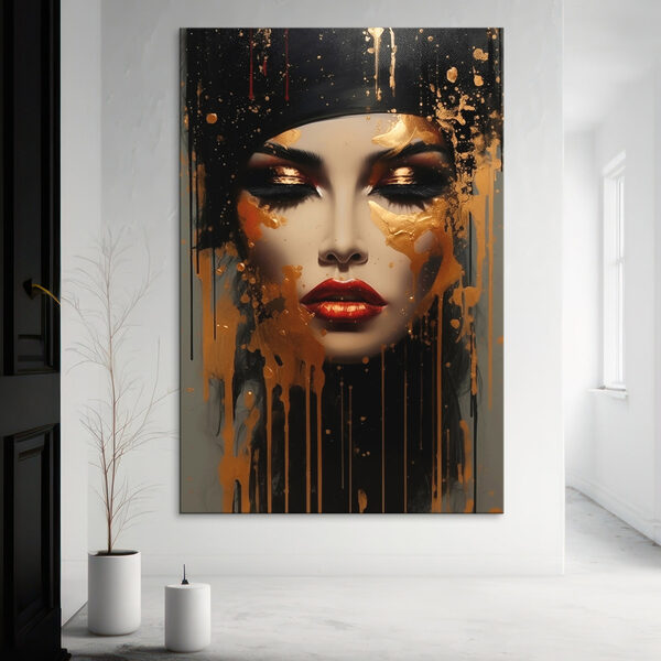 Wandbilder Mysteriöse Schönheit mit künstlerischem Flair