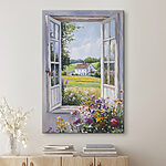Wandbilder Gemälde eines Hauses durch ein Fenster gesehen