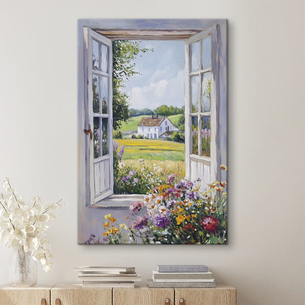 Gemälde eines Hauses durch ein Fenster gesehen Wandbilder Gemälde eines Hauses durch ein Fenster gesehen