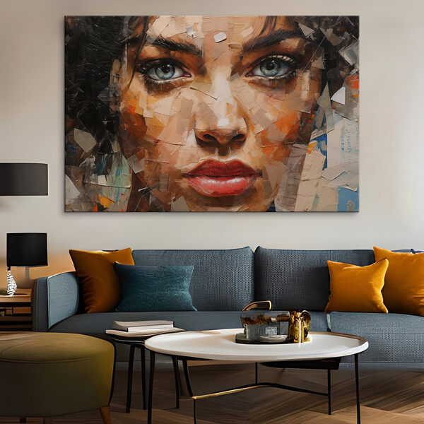 Wandbilder Gemälde eines Frauengesichts