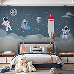Fototapeten Aquarell eines Astronauten