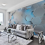 Fototapeten Sechseckiges modernes Metallic-Muster