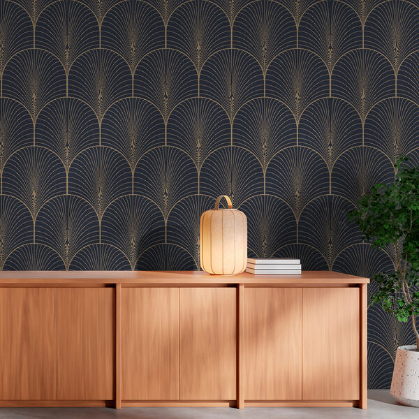 Fototapeten Elegantes Art-Déco-Fächermuster