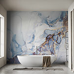 Fototapeten Elegantes blaues Fluid Art mit Adern