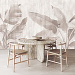 Fototapeten Elegante monochrome Blattmuster tanzen