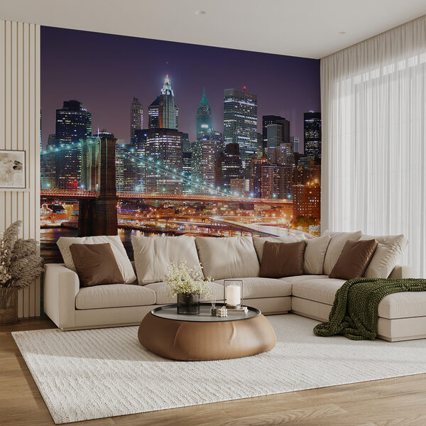 Fototapeten Skyline der Stadt bei Nacht