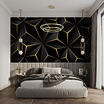Fototapeten Abstraktes geometrisches Muster in Schwarz und Bernstein