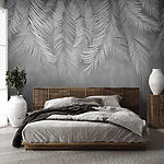 Fototapeten Elegantes silbernes Palmblattdesign