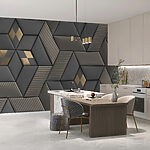 Fototapeten Metallic-Streifen auf geometrischen Strukturen